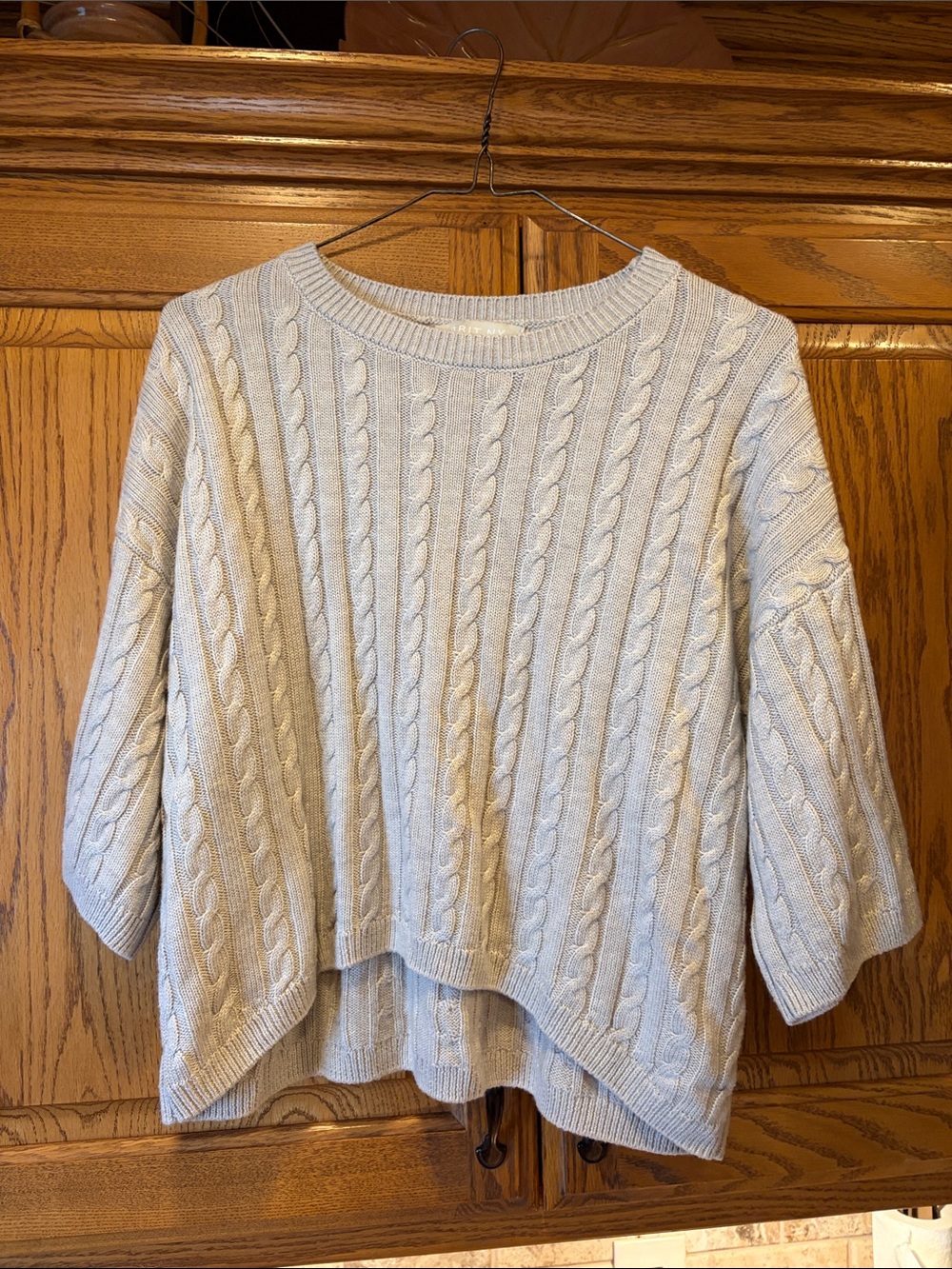 Cable Knit Boxy Sweater - Cream